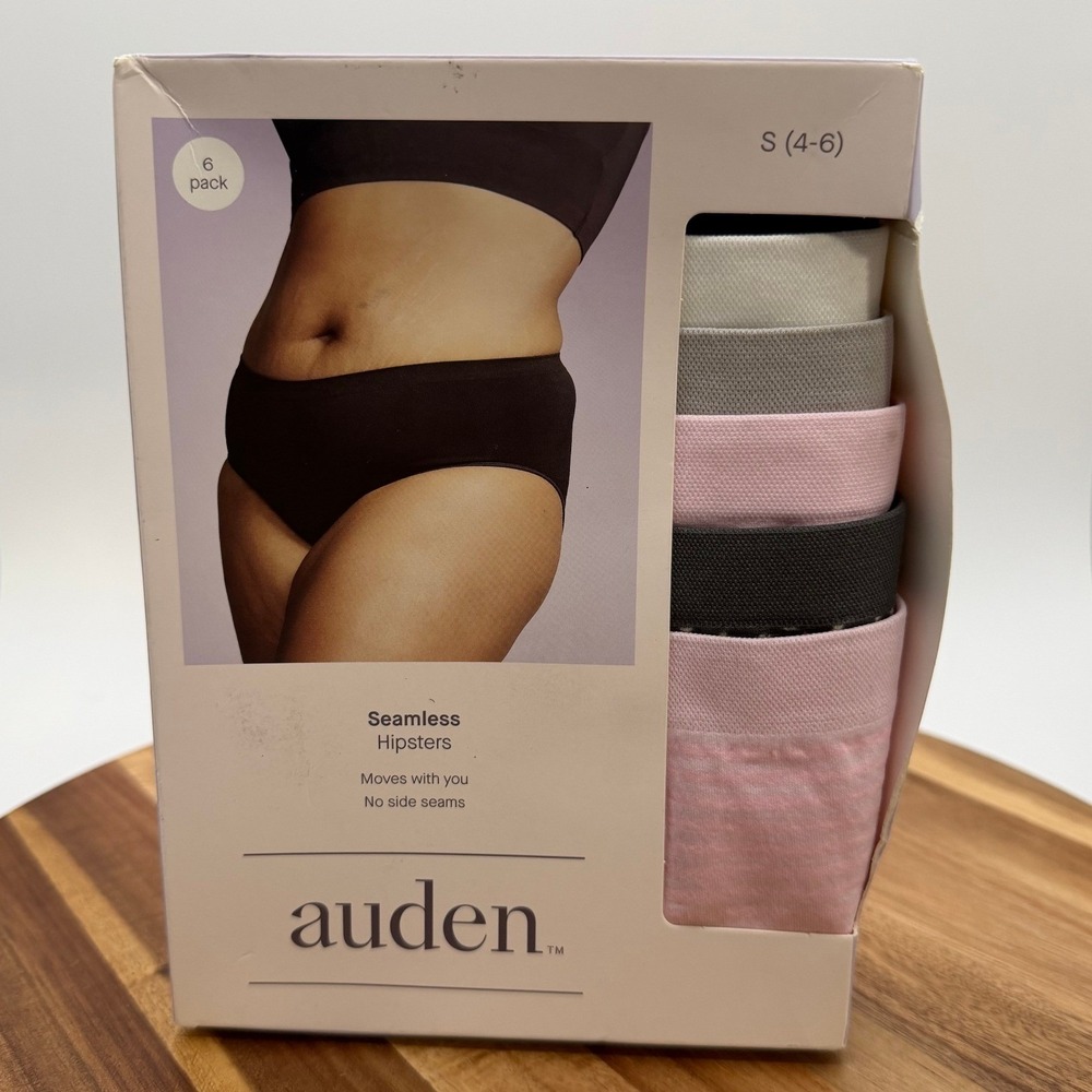 Auden Women's Small 4-6 Seamless Hipster Underwear 6 Pack Multi Color 2642
